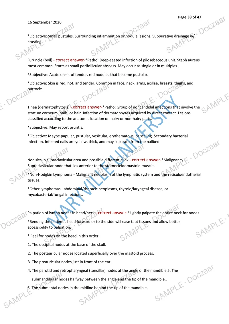 Preview page 38 of MARYVILLE NURS 612 EXAM 2026/2027 | 150 HIGH-YIELD QUESTIONS & VERIFIED ANSWERS | LATEST TEST PREP | RECENT & MOST TESTE