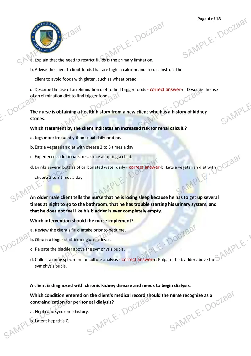 Preview page 4 of BSN HESI 266 EXAM 2026/2027 | 80 HIGH-YIELD QUESTIONS & VERIFIED ANSWERS | LATEST TEST PREP | RECENT & MOST TESTED TOPIC