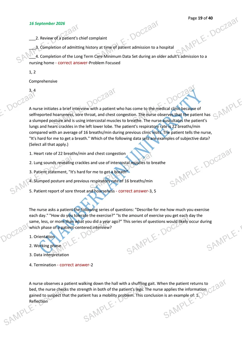 Preview page 19 of NR222 Exam 2 NEWEST 2026/2027 ACTUAL EXAM  150 QUESTIONS AND CORRECT (VERIFIED ANSWERS)  COVERING RECENT AND MOST TESTED