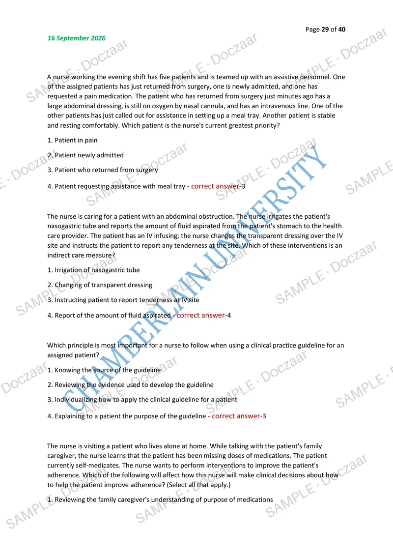 Preview page 29 of NR222 Exam 2 NEWEST 2026/2027 ACTUAL EXAM  150 QUESTIONS AND CORRECT (VERIFIED ANSWERS)  COVERING RECENT AND MOST TESTED