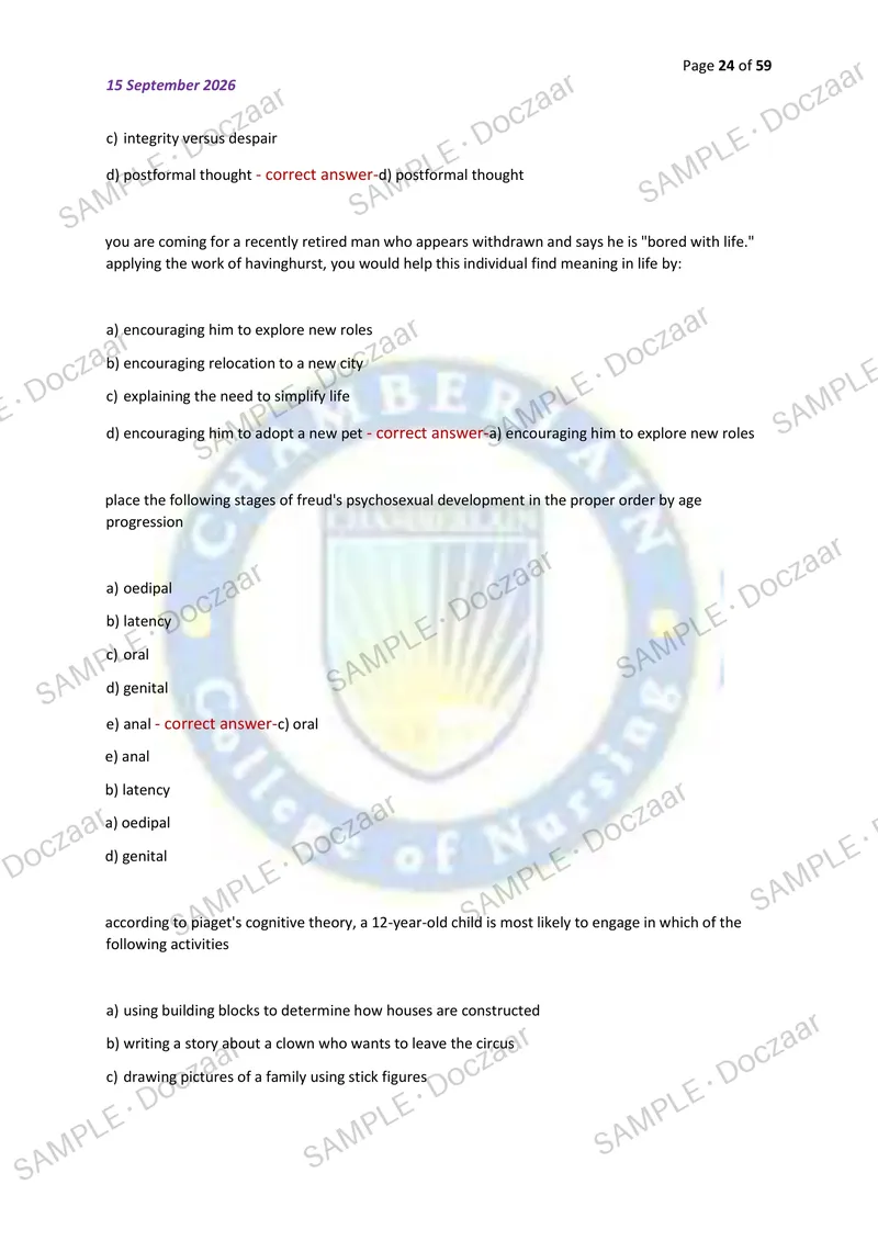 Preview page 24 of NR222 EXAM 2026/2027 | 200 HIGH-YIELD QUESTIONS & VERIFIED ANSWERS | LATEST TESTBANK | RECENT & MOST TESTED TOPICS | A+