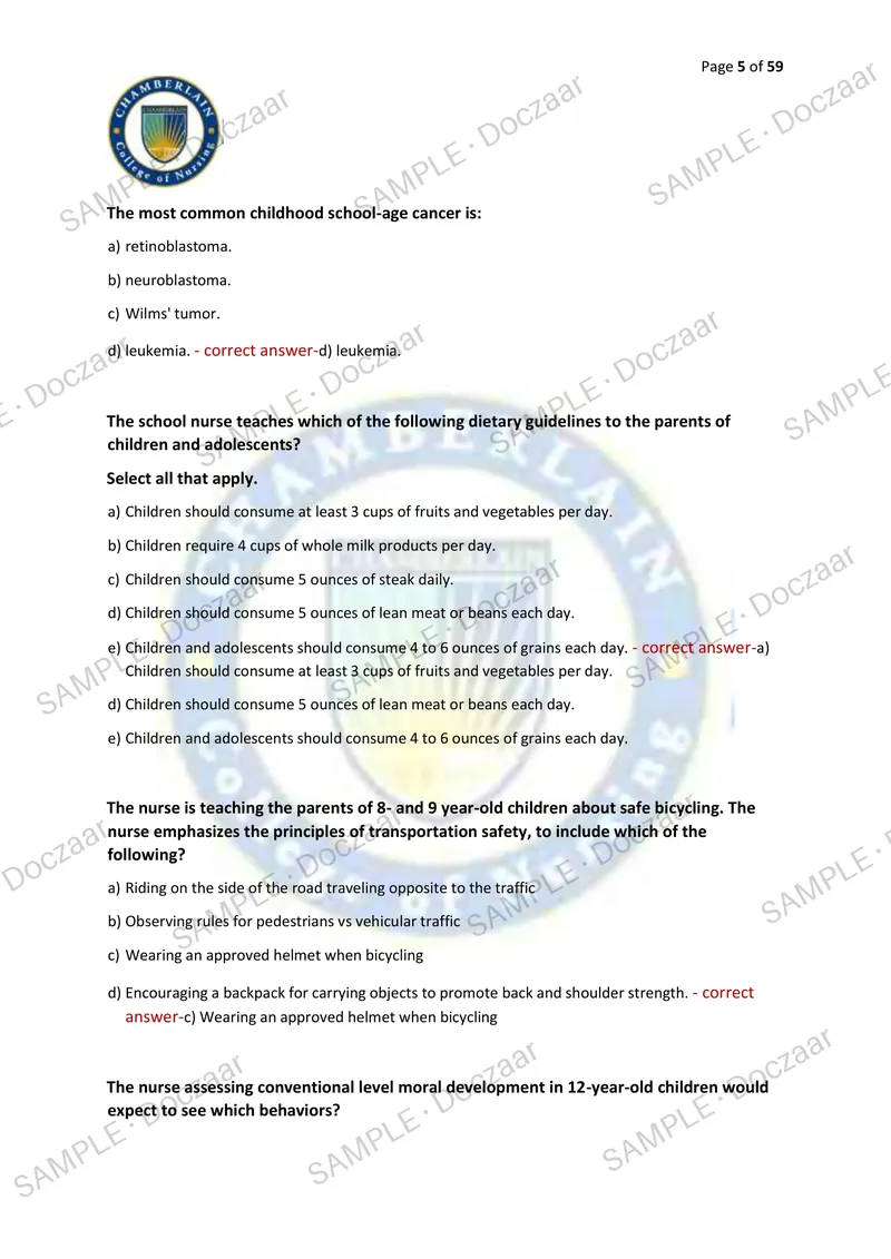 Preview page 5 of NR222 EXAM 2026/2027 | 200 HIGH-YIELD QUESTIONS & VERIFIED ANSWERS | LATEST TESTBANK | RECENT & MOST TESTED TOPICS | A+