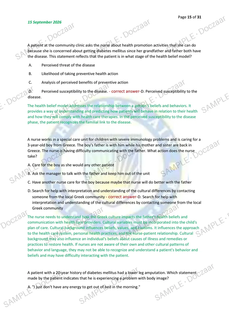 Preview page 15 of NR222 EXAM 1 2026/2027 | 100 HIGH-YIELD QUESTIONS & VERIFIED ANSWERS WITH EXPLANATIONS | LATEST TEST PREP | RECENT & MOS