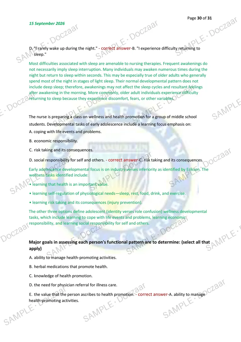 Preview page 30 of NR222 EXAM 1 2026/2027 | 100 HIGH-YIELD QUESTIONS & VERIFIED ANSWERS WITH EXPLANATIONS | LATEST TEST PREP | RECENT & MOS