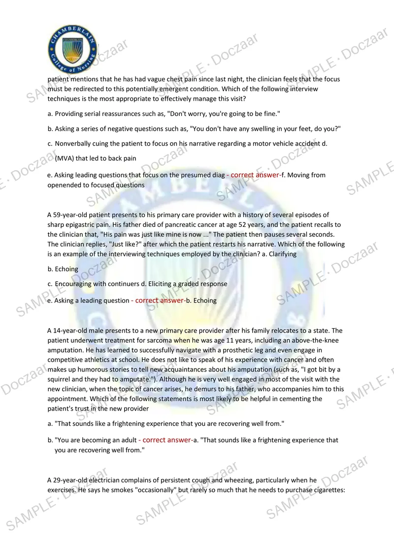 Preview page 8 of NR509 MIDTERM ADVANCED PHYSICAL ASSESSMENT – CHAMBERLAIN 2026/2027 | 150 HIGH-YIELD QUESTIONS & VERIFIED ANSWERS | LATES
