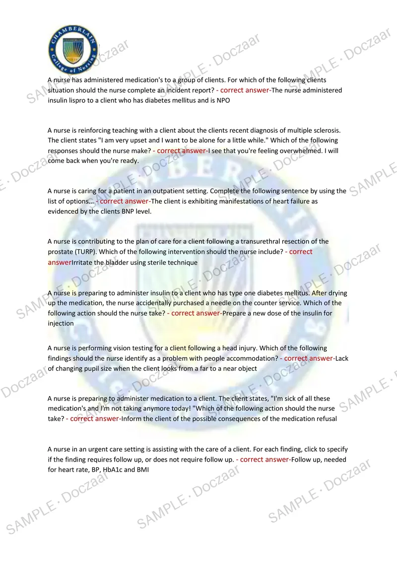 Preview page 9 of ATI PRACTICE EXAM NG 2026/2027 | 150 HIGH-YIELD QUESTIONS & VERIFIED ANSWERS | LATEST TEST PREP | RECENT & MOST TESTED T