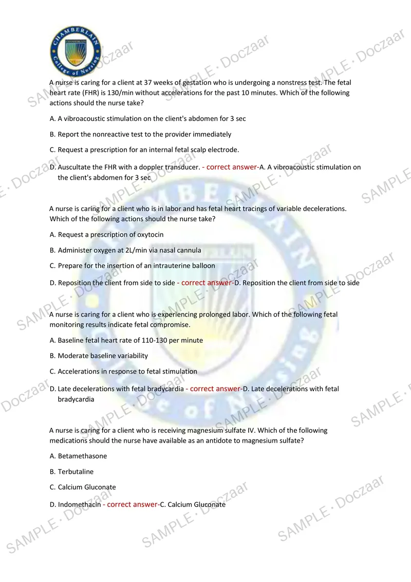 Preview page 6 of OB MIDTERM EXAM 2026/2027 | 150 HIGH-YIELD QUESTIONS & VERIFIED ANSWERS | LATEST TEST PREP | RECENT & MOST TESTED TOPICS