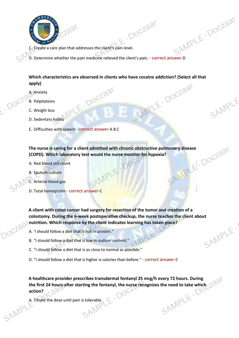 Preview page 9 of ADULT HEALTH 2 HESI EXAM 2026/2027 | 80 HIGH-YIELD QUESTIONS & VERIFIED ANSWERS | LATEST TEST PREP | RECENT & MOST TESTE