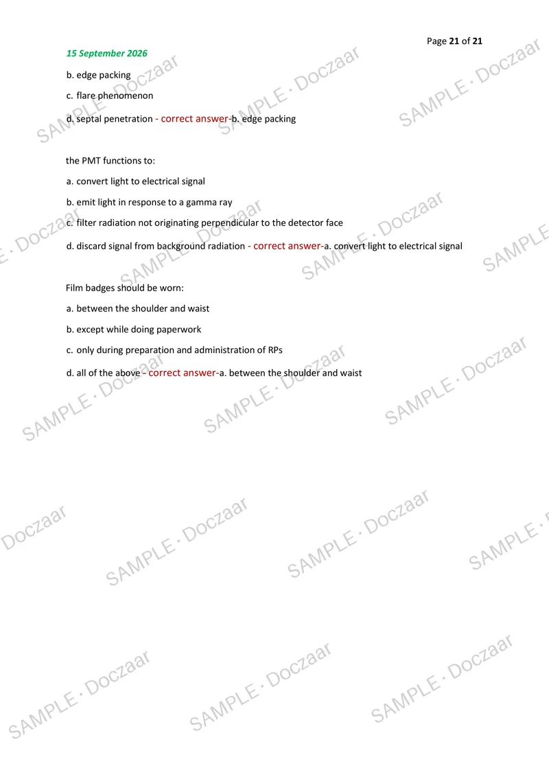 Preview page 21 of NMTCB EXAM 2026/2027 | 80 HIGH-YIELD QUESTIONS & VERIFIED ANSWERS | LATEST TEST PREP | RECENT & MOST TESTED TOPICS | A+