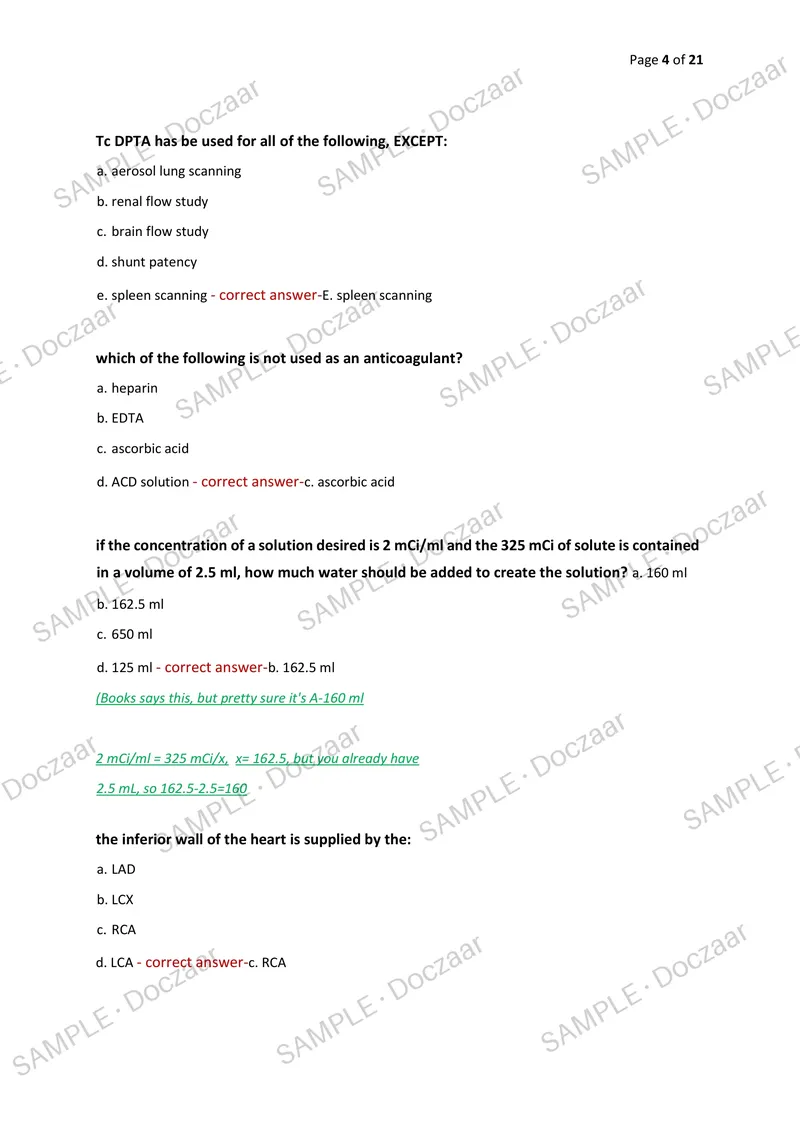 Preview page 4 of NMTCB EXAM 2026/2027 | 80 HIGH-YIELD QUESTIONS & VERIFIED ANSWERS | LATEST TEST PREP | RECENT & MOST TESTED TOPICS | A+