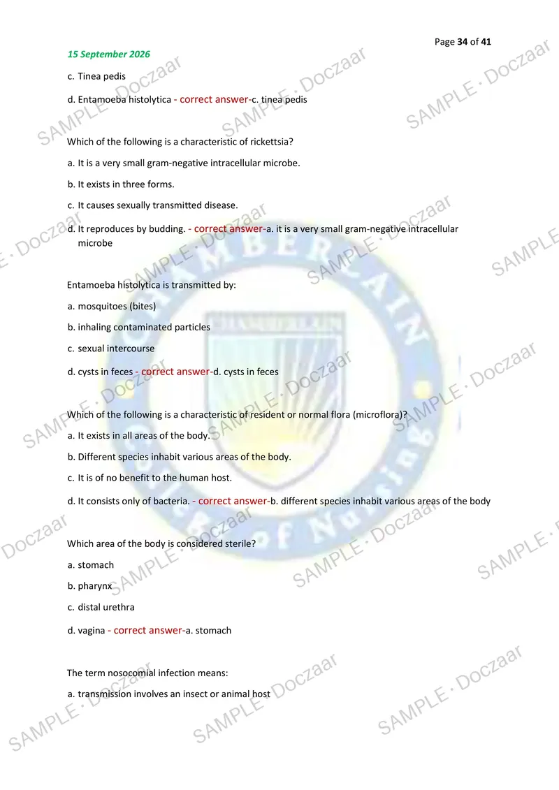 Preview page 34 of PATHOPHYSIOLOGY EXAM I 2026/2027 | 200 HIGH-YIELD QUESTIONS & VERIFIED ANSWERS | LATEST TEST PREP | RECENT & MOST TESTED