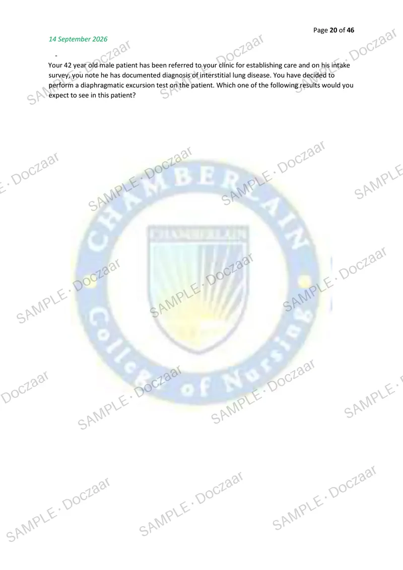 Preview page 20 of NR511 CEA EXAM 2026/2027 | 150 HIGH-YIELD QUESTIONS & VERIFIED ANSWERS | LATEST TEST PREP | RECENT & MOST TESTED TOPICS