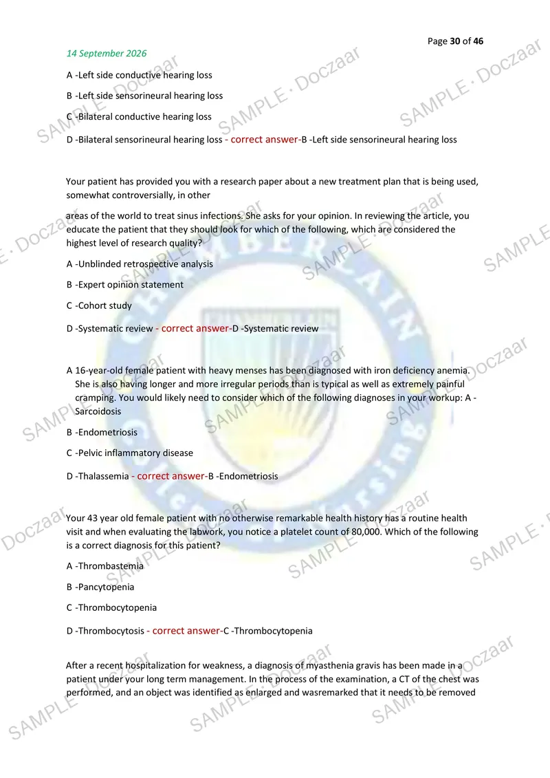 Preview page 30 of NR511 CEA EXAM 2026/2027 | 150 HIGH-YIELD QUESTIONS & VERIFIED ANSWERS | LATEST TEST PREP | RECENT & MOST TESTED TOPICS