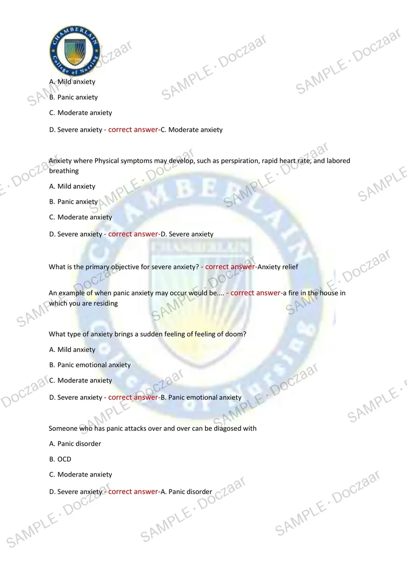 Preview page 7 of NR326 MENTAL HEALTH EXAM 2 2026/2027 | 150 HIGH-YIELD QUESTIONS & VERIFIED ANSWERS | LATEST TEST PREP | RECENT & MOST TE