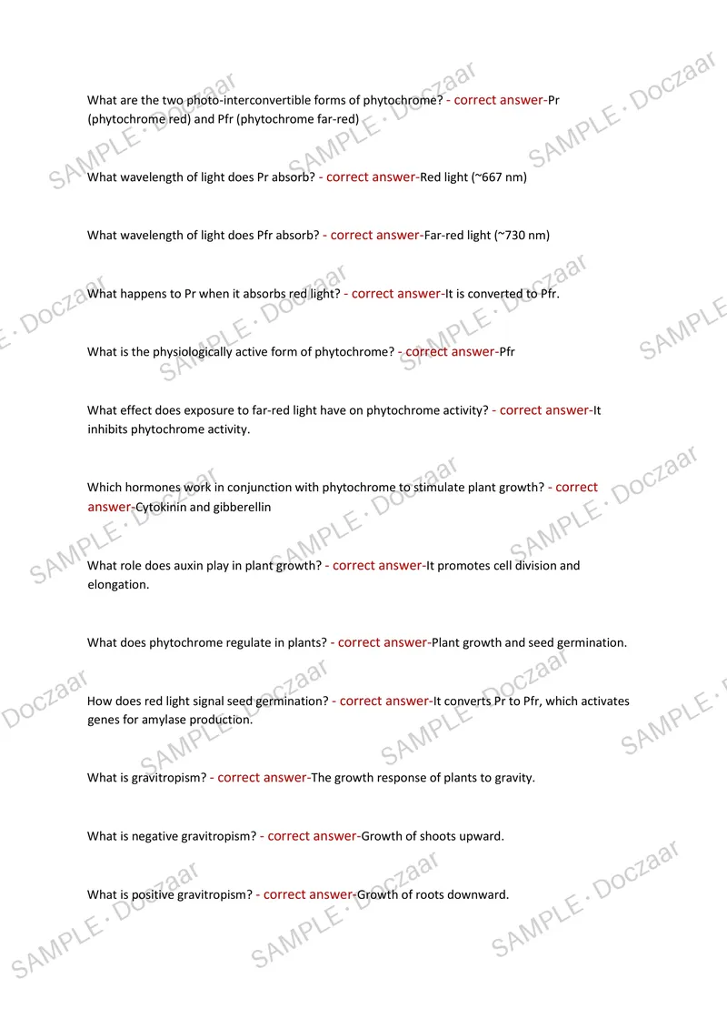 Preview page 5 of BIOLOGY CELL SIGNALING, HORMONES & NERVOUS SYSTEM EXAM 2026/2027 | 350 HIGH-YIELD QUESTIONS & VERIFIED ANSWERS | LATEST