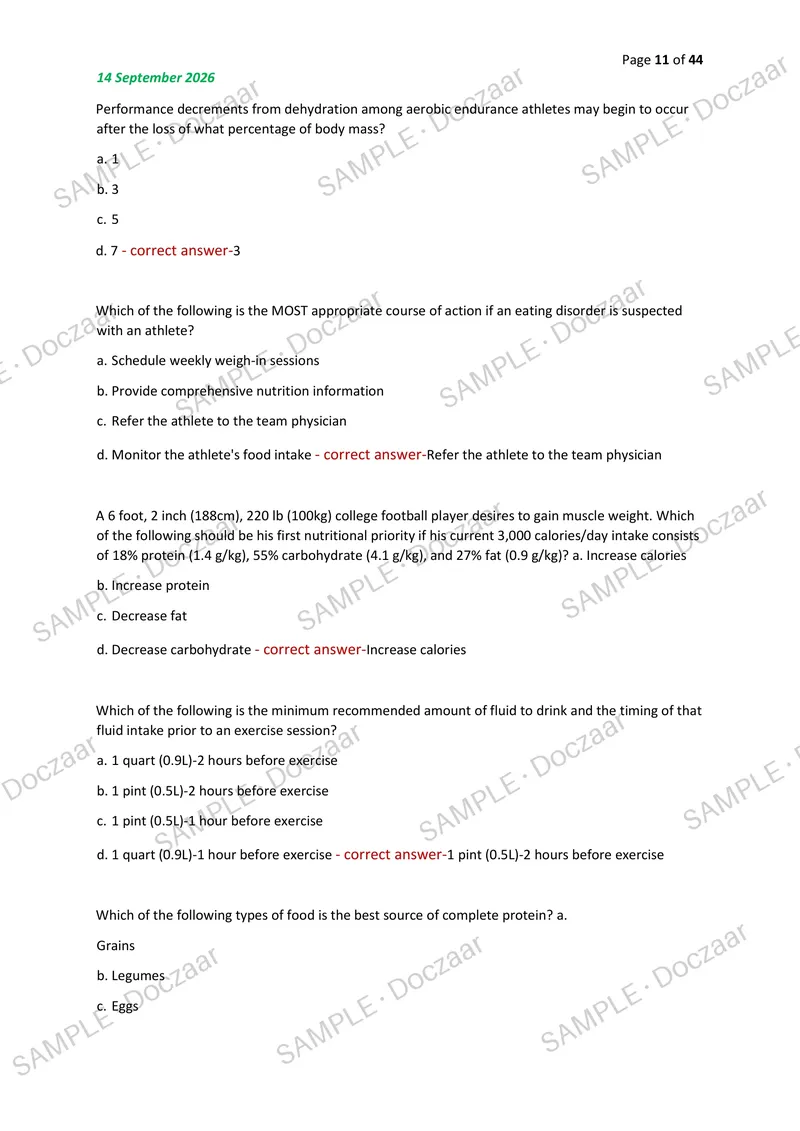 Preview page 11 of KINES 311 MIDTERM EXAM 2026/2027 | 200 HIGH-YIELD QUESTIONS & VERIFIED ANSWERS | LATEST TEST PREP | RECENT & MOST TESTED