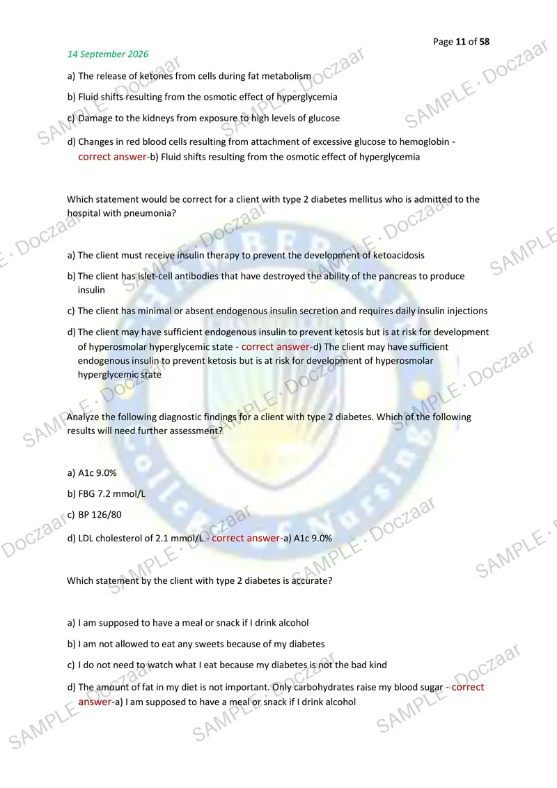 Preview page 11 of N2261 FINAL EXAM 2026/2027 | 200 HIGH-YIELD QUESTIONS & VERIFIED ANSWERS | LATEST TEST PREP | RECENT & MOST TESTED TOPIC