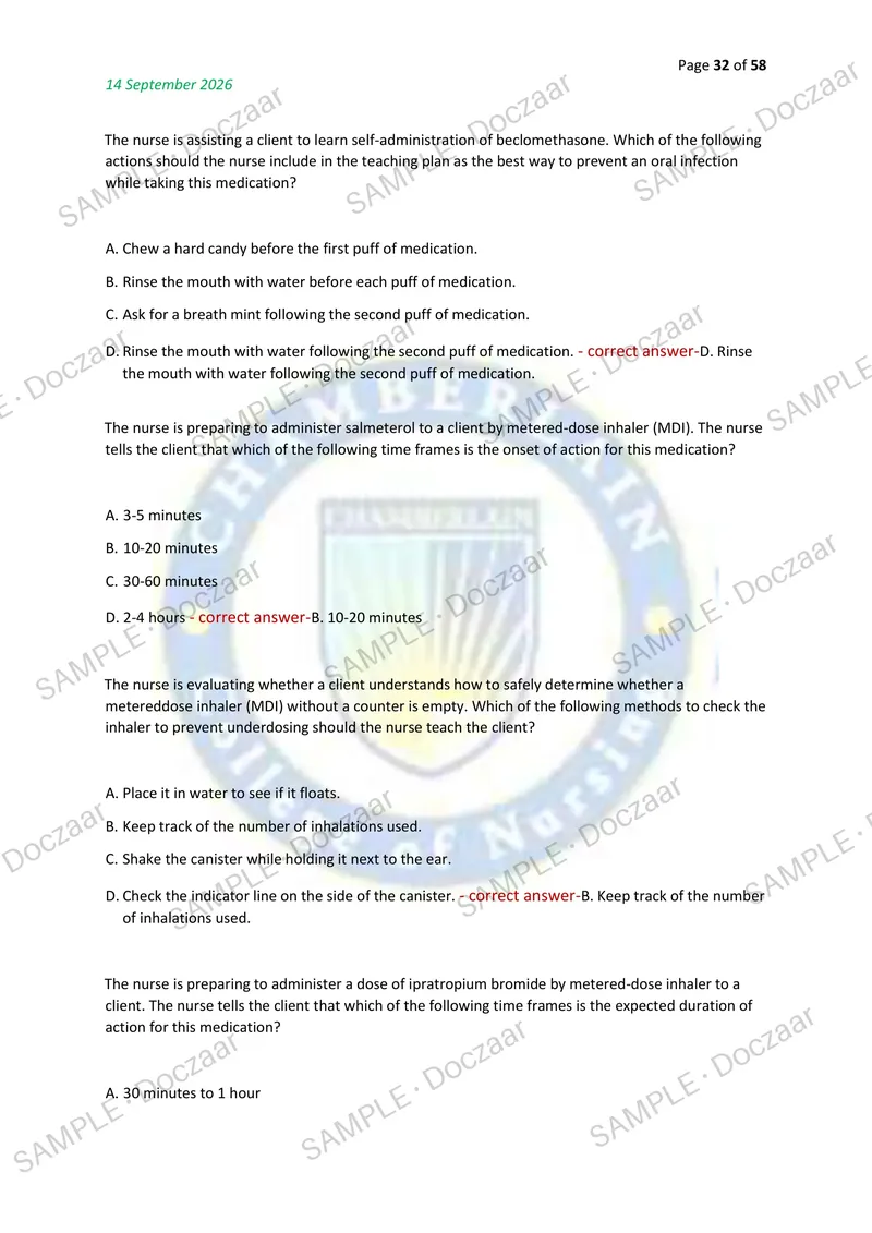 Preview page 32 of N2261 FINAL EXAM 2026/2027 | 200 HIGH-YIELD QUESTIONS & VERIFIED ANSWERS | LATEST TEST PREP | RECENT & MOST TESTED TOPIC