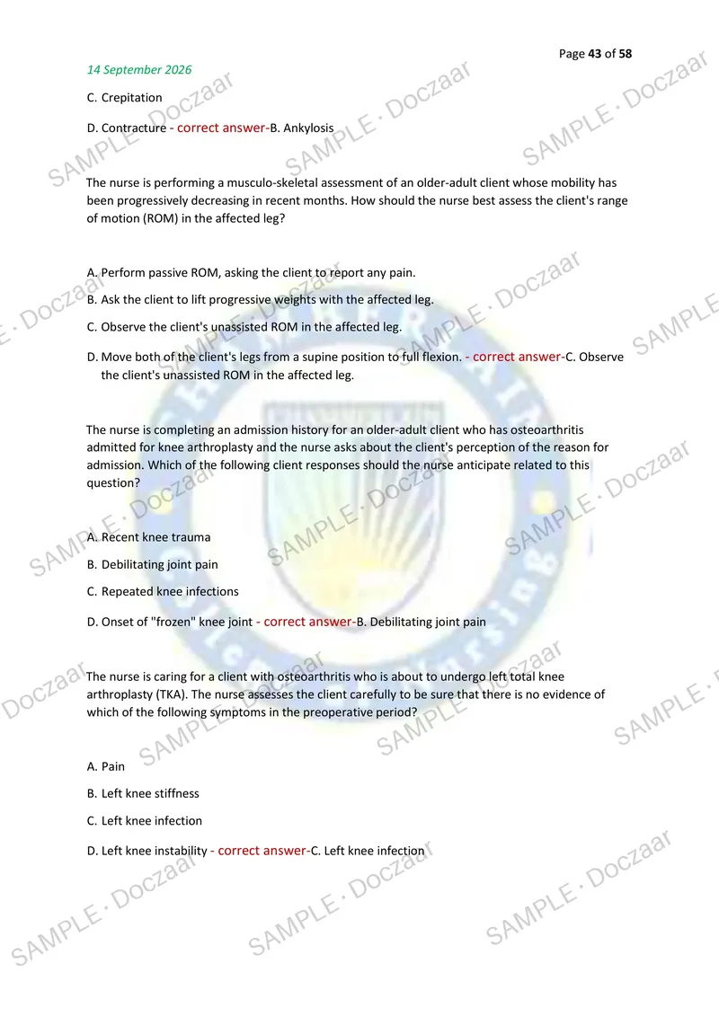 Preview page 43 of N2261 FINAL EXAM 2026/2027 | 200 HIGH-YIELD QUESTIONS & VERIFIED ANSWERS | LATEST TEST PREP | RECENT & MOST TESTED TOPIC