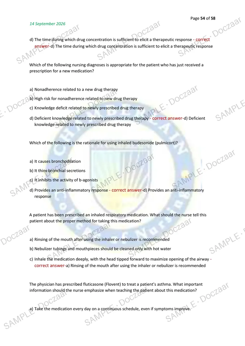 Preview page 54 of N2261 FINAL EXAM 2026/2027 | 200 HIGH-YIELD QUESTIONS & VERIFIED ANSWERS | LATEST TEST PREP | RECENT & MOST TESTED TOPIC