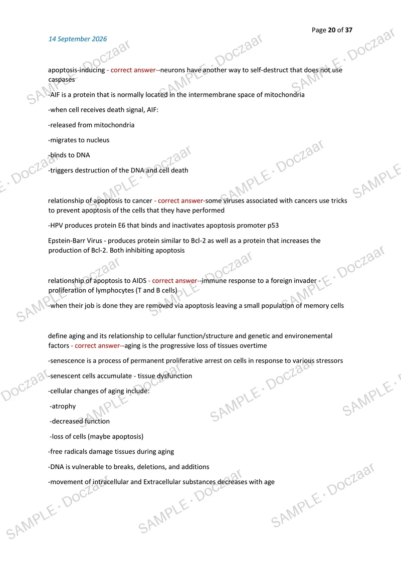 Preview page 20 of ADVANCED PATHOPHYSIOLOGY EXAM 1 2026/2027 | 230 HIGH-YIELD QUESTIONS & VERIFIED ANSWERS | LATEST TESTBANK | RECENT & MOS