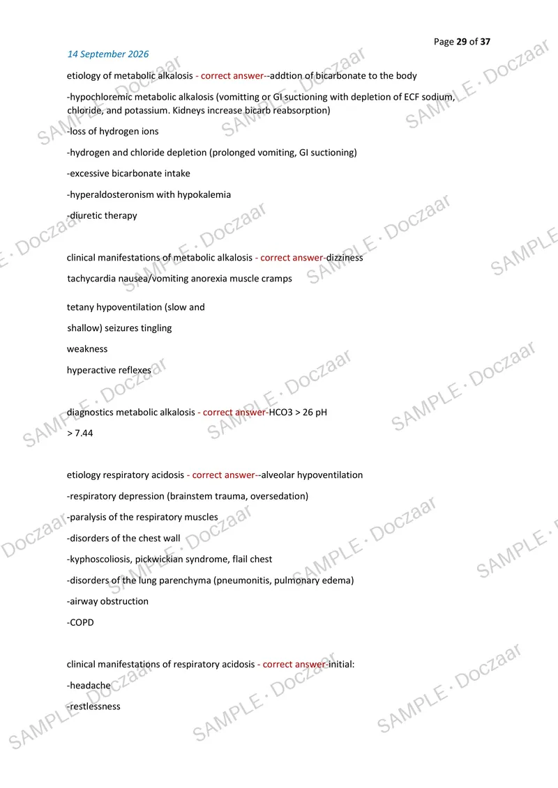 Preview page 29 of ADVANCED PATHOPHYSIOLOGY EXAM 1 2026/2027 | 230 HIGH-YIELD QUESTIONS & VERIFIED ANSWERS | LATEST TESTBANK | RECENT & MOS