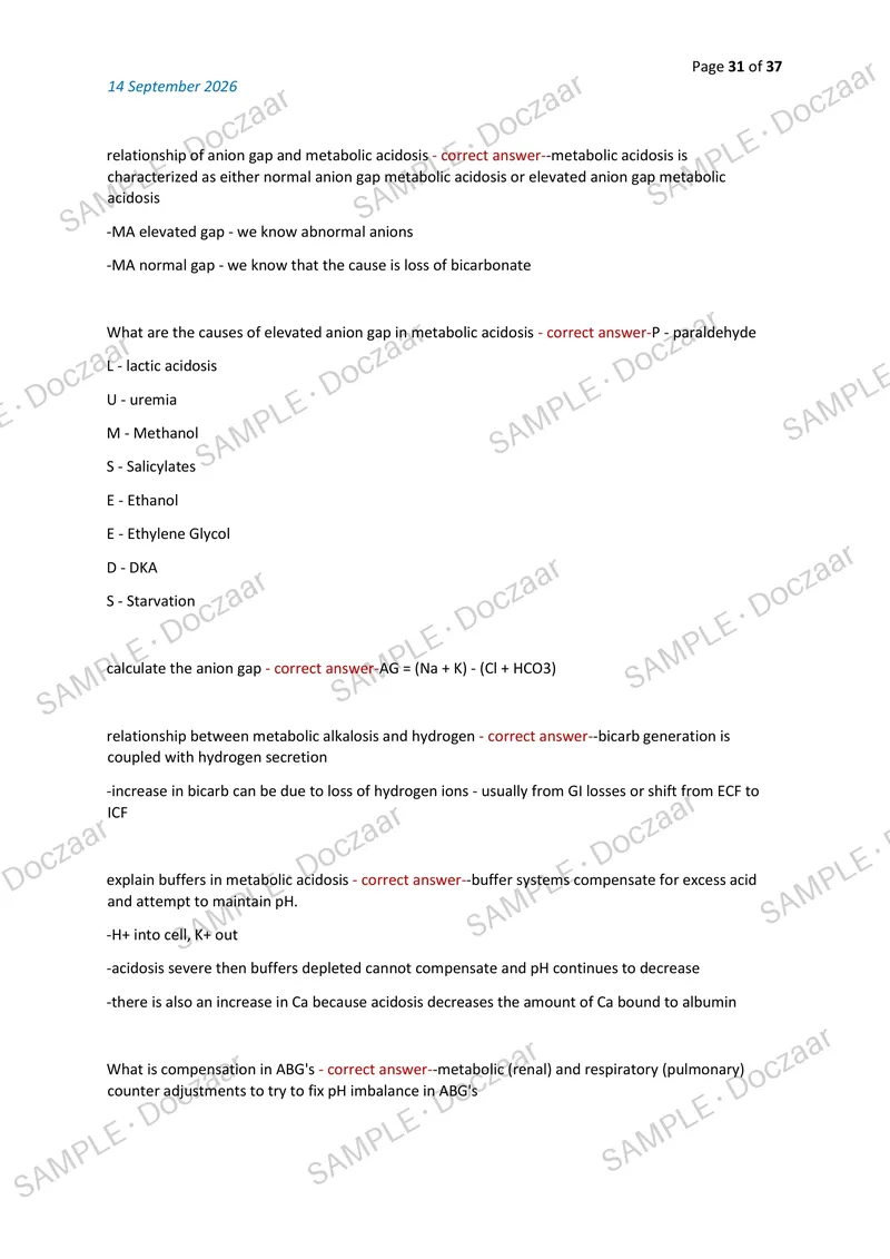Preview page 31 of ADVANCED PATHOPHYSIOLOGY EXAM 1 2026/2027 | 230 HIGH-YIELD QUESTIONS & VERIFIED ANSWERS | LATEST TESTBANK | RECENT & MOS