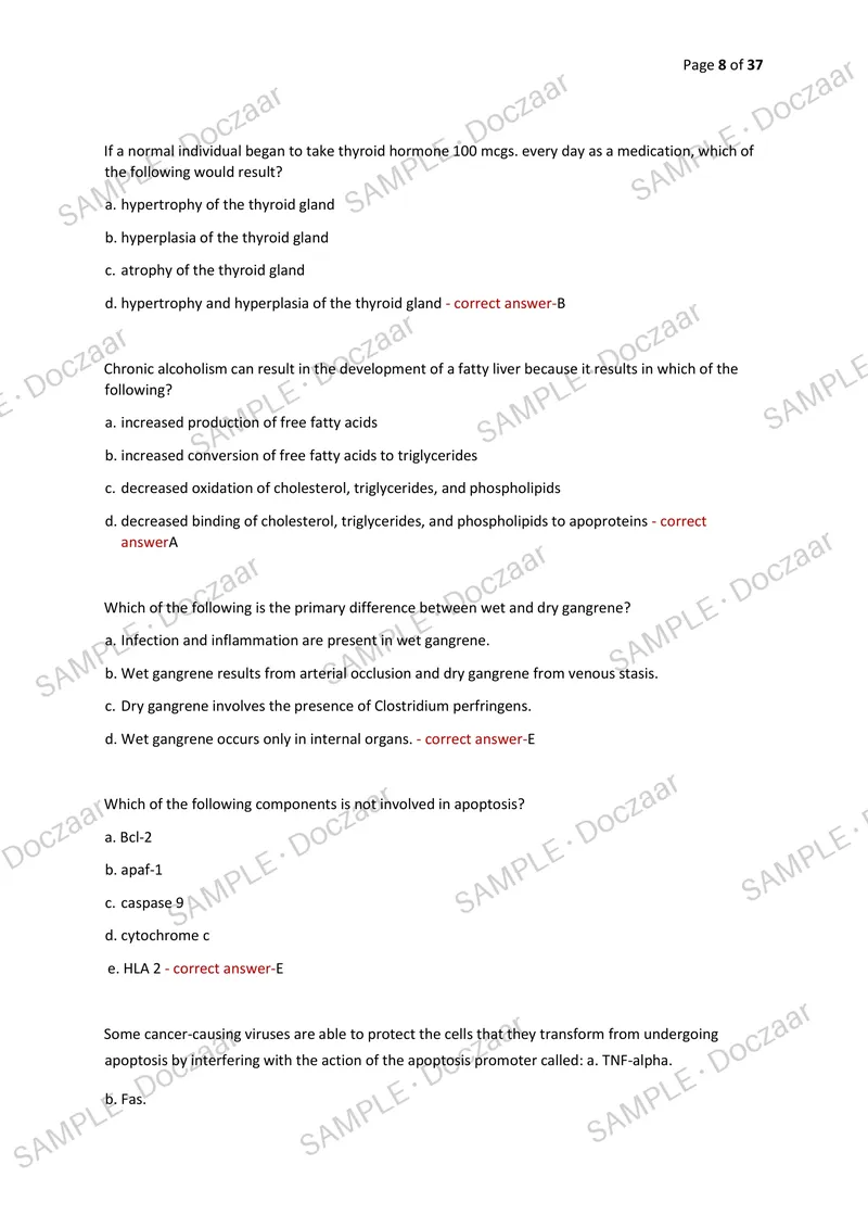 Preview page 8 of ADVANCED PATHOPHYSIOLOGY EXAM 1 2026/2027 | 230 HIGH-YIELD QUESTIONS & VERIFIED ANSWERS | LATEST TESTBANK | RECENT & MOS