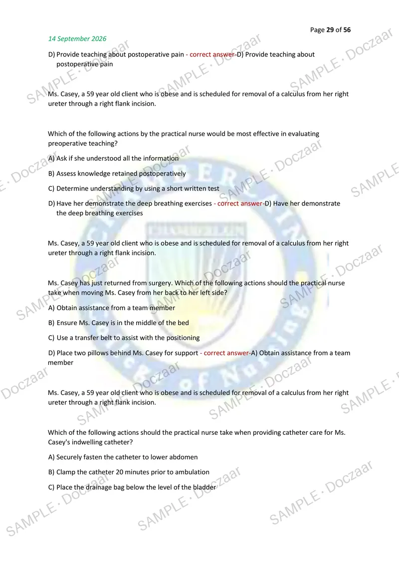 Preview page 29 of CPNRE NEWEST 2026/2027 ACTUAL TESTBANK EXAM 200  QUESTIONS AND CORRECT (VERIFIED ANSWERS) COVERING  RECENT AND MOST TEST