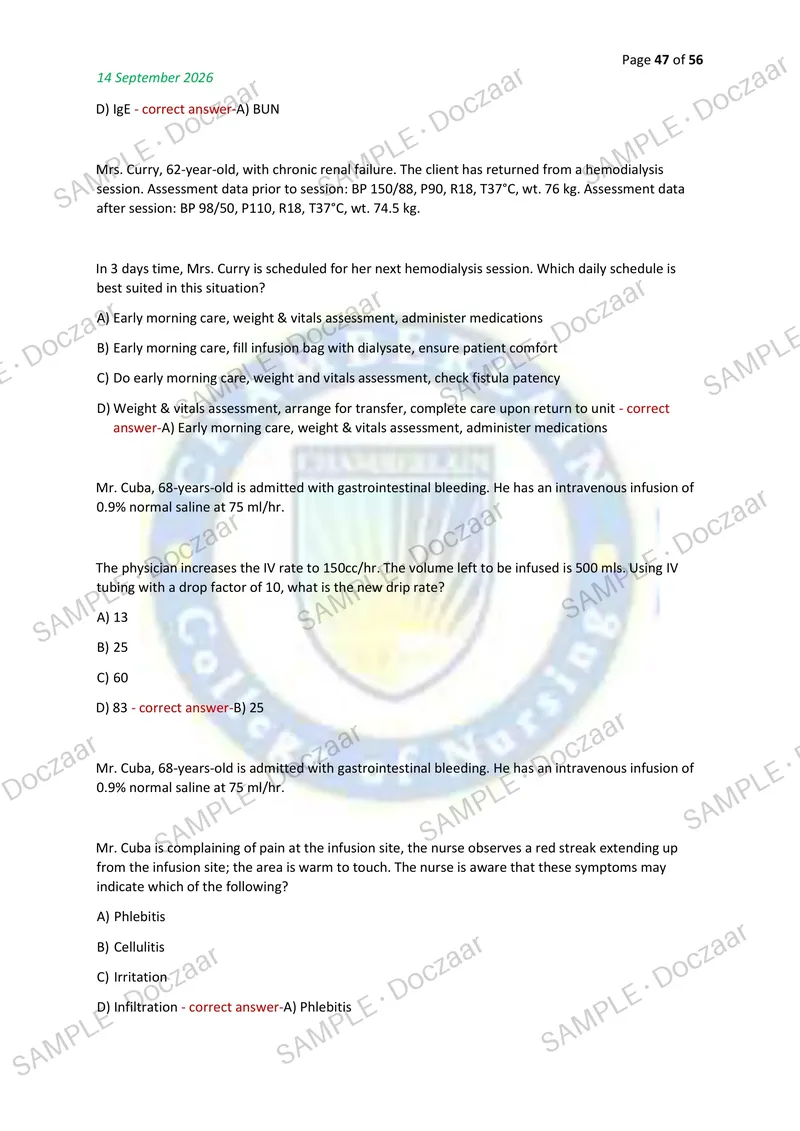 Preview page 47 of CPNRE NEWEST 2026/2027 ACTUAL TESTBANK EXAM 200  QUESTIONS AND CORRECT (VERIFIED ANSWERS) COVERING  RECENT AND MOST TEST