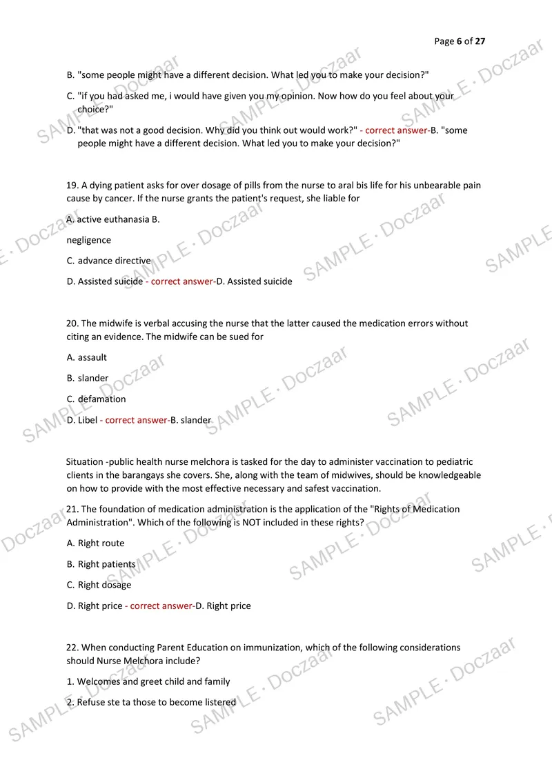 Preview page 6 of PNLE NP1 EXAM 2026/2027 | 100 HIGH-YIELD QUESTIONS & VERIFIED ANSWERS | LATEST TEST PREP | RECENT & MOST TESTED TOPICS |