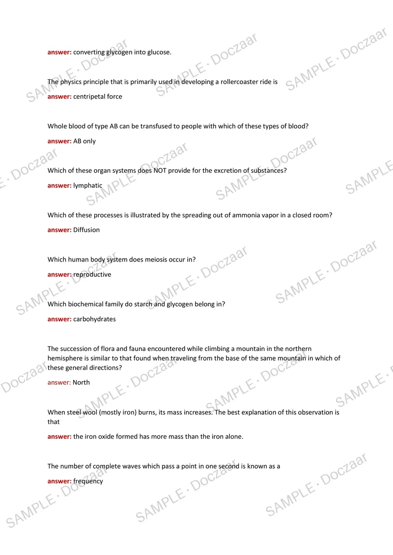Preview page 17 of PAX SCIENCE NLN EXAM 2026/2027 | 300 HIGHYIELD QUESTIONS & VERIFIED ANSWERS | LATEST TEST PREP | RECENT & MOST TESTED TO