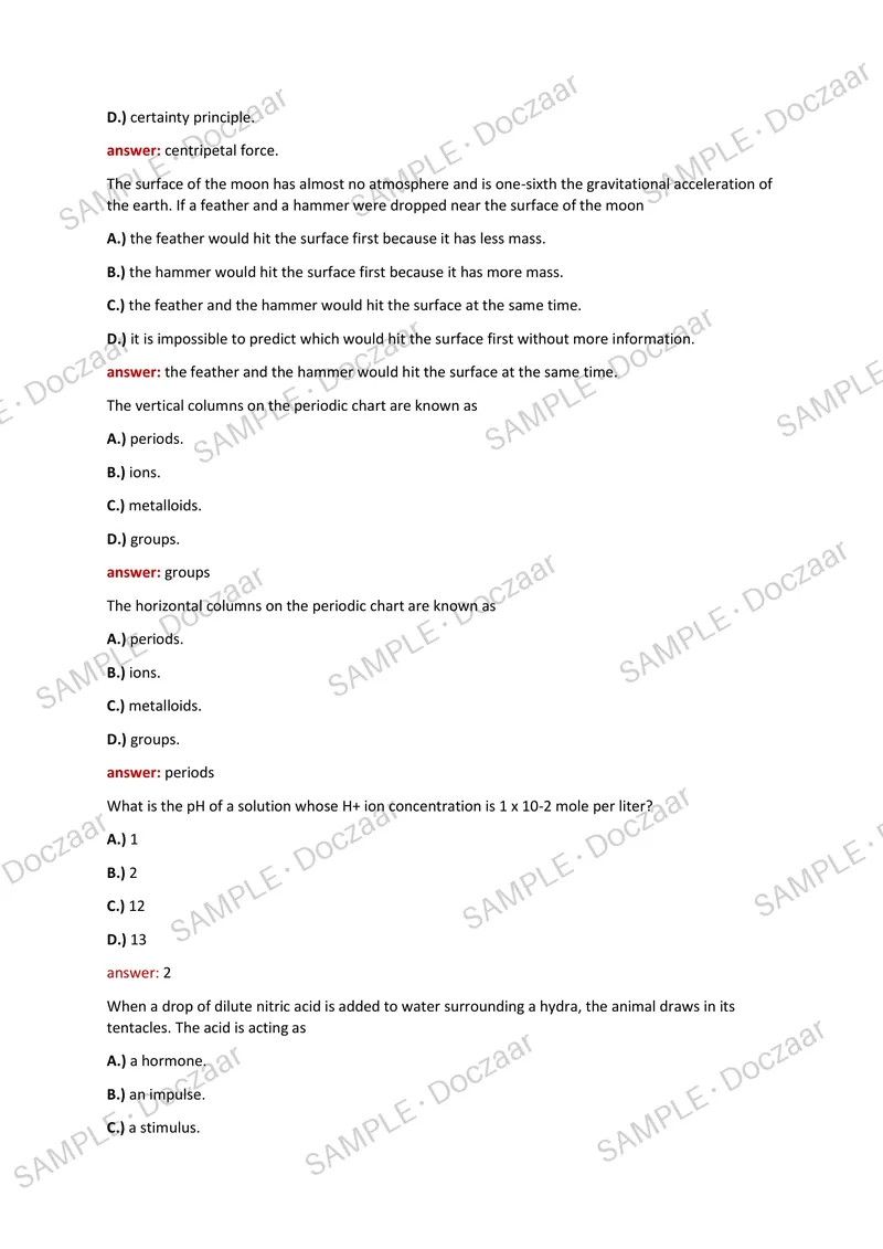 Preview page 35 of PAX SCIENCE NLN EXAM 2026/2027 | 300 HIGHYIELD QUESTIONS & VERIFIED ANSWERS | LATEST TEST PREP | RECENT & MOST TESTED TO