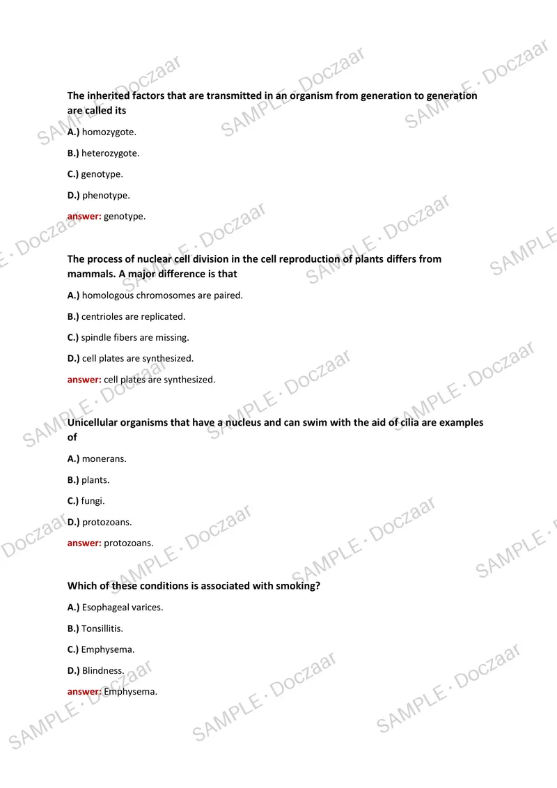Preview page 4 of PAX SCIENCE NLN EXAM 2026/2027 | 300 HIGHYIELD QUESTIONS & VERIFIED ANSWERS | LATEST TEST PREP | RECENT & MOST TESTED TO