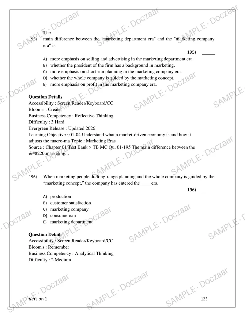 Preview page 123 of Test bank for Essentials of Marketing, latest 2026 Release by Joseph P. Cannon | All Chapters.. Instructor's Manual.