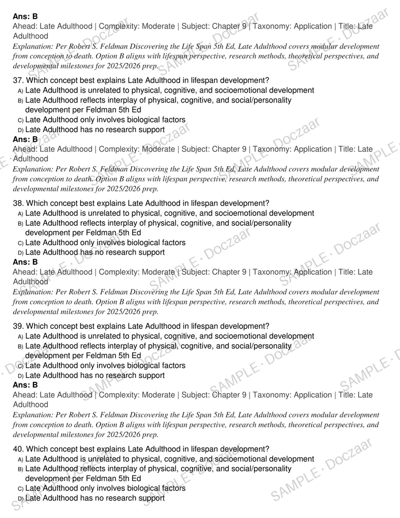Preview page 161 of Discovering the Life Span 5th Edition Robert S Feldman Test Bank Complete Exam Prep Resource 2025/2026