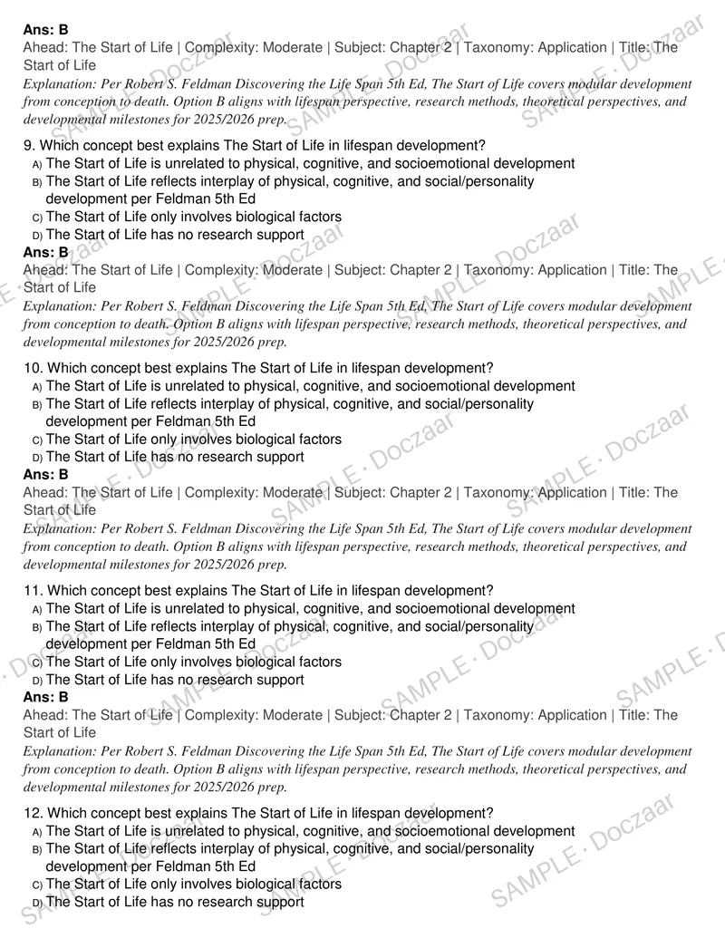 Preview page 23 of Discovering the Life Span 5th Edition Robert S Feldman Test Bank Complete Exam Prep Resource 2025/2026