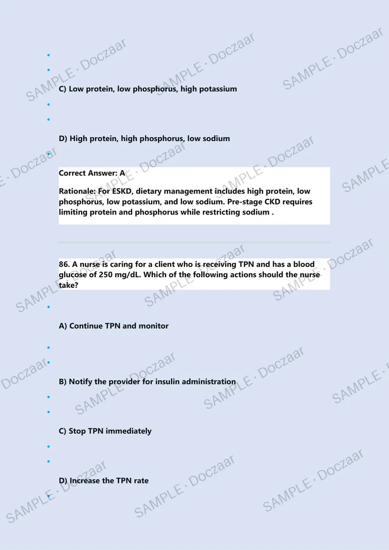 Preview page 66 of ATI RN Nutrition Proctored Exam with Questions and Verified Answers, 100% Guaranteed Pass With Appropriate Explanations