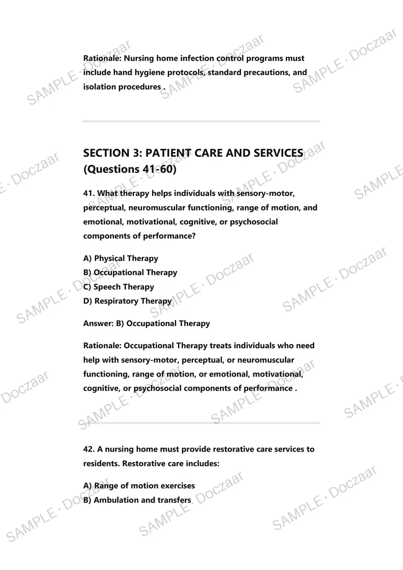 Preview page 20 of Florida Nursing Home Administrator Exam (FL NHA) Practice Test Bank (2026 / 2027)REVIEW WITH COMPLETE REAL EXAM QUESTION