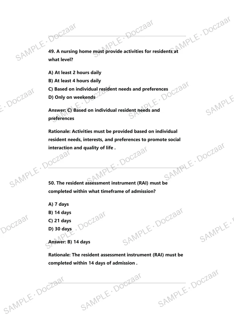 Preview page 24 of Florida Nursing Home Administrator Exam (FL NHA) Practice Test Bank (2026 / 2027)REVIEW WITH COMPLETE REAL EXAM QUESTION