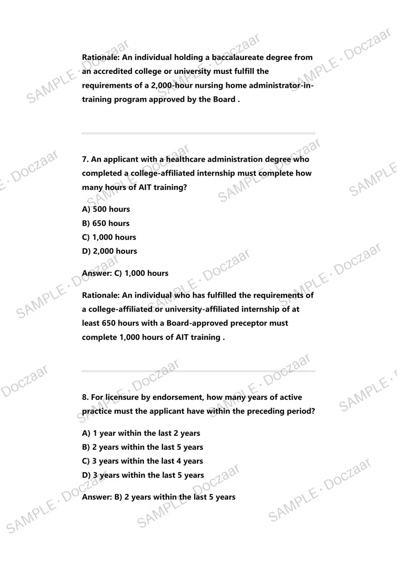 Preview page 4 of Florida Nursing Home Administrator Exam (FL NHA) Practice Test Bank (2026 / 2027)REVIEW WITH COMPLETE REAL EXAM QUESTION