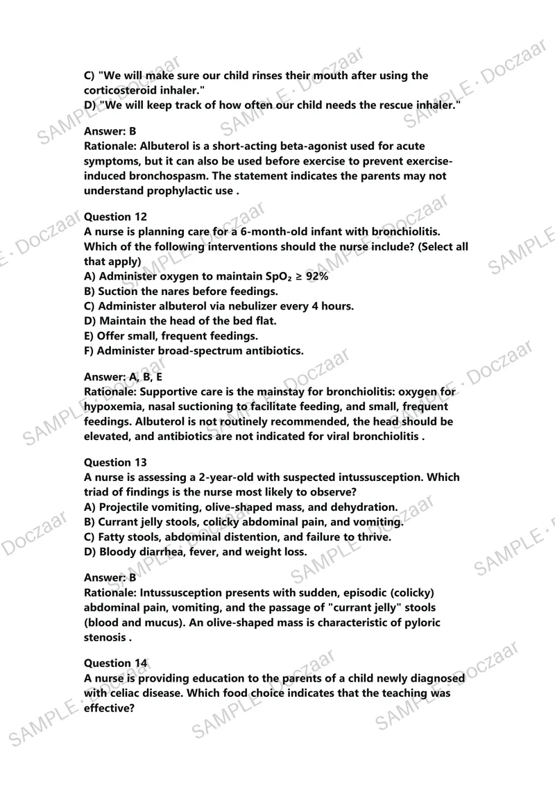 Preview page 9 of TI RN Nutrition Proctored Exam with Questions and Verified Answers, 100% Guaranteed Pass With Appropriate Explanations |