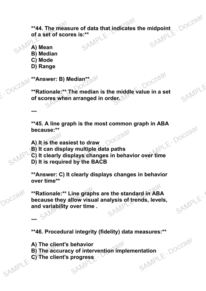 Preview page 21 of BCBA EXAM AND PRACTICE EXAM NEWEST 2026/ 2027 TEST BANK| BOARD CERTIFIED BEHAVIOR ANALYST (BCBA)