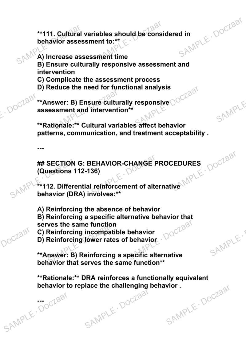 Preview page 52 of BCBA EXAM AND PRACTICE EXAM NEWEST 2026/ 2027 TEST BANK| BOARD CERTIFIED BEHAVIOR ANALYST (BCBA)