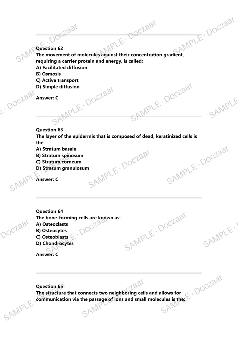 Preview page 18 of BIOS-251 Exam 2 Review | Questions and | Anatomy and Physiology I | Latest Update