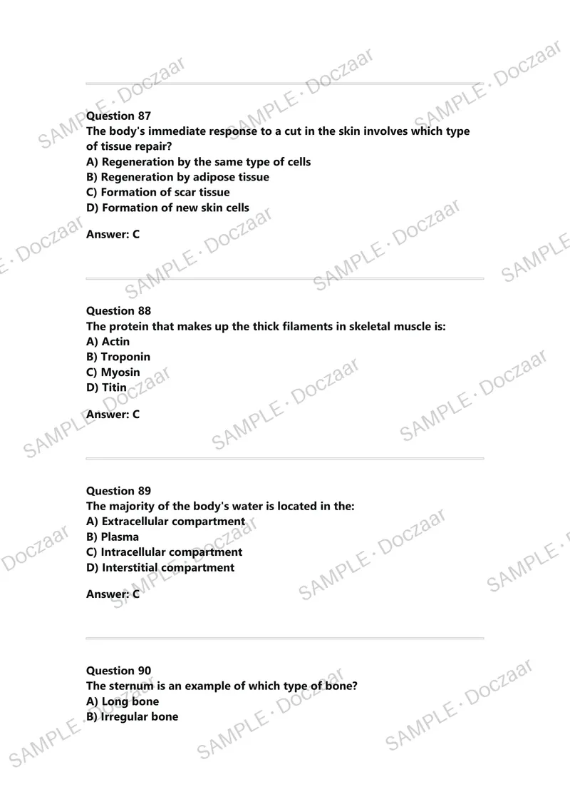 Preview page 25 of BIOS-251 Exam 2 Review | Questions and | Anatomy and Physiology I | Latest Update