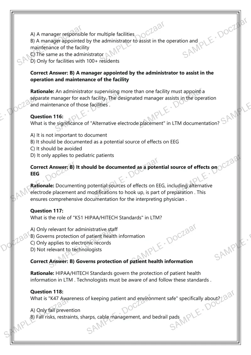 Preview page 40 of CLTM Certification Examination – Certified Long-Term  Monitoring Technologist – American Board of  Registration of Elect