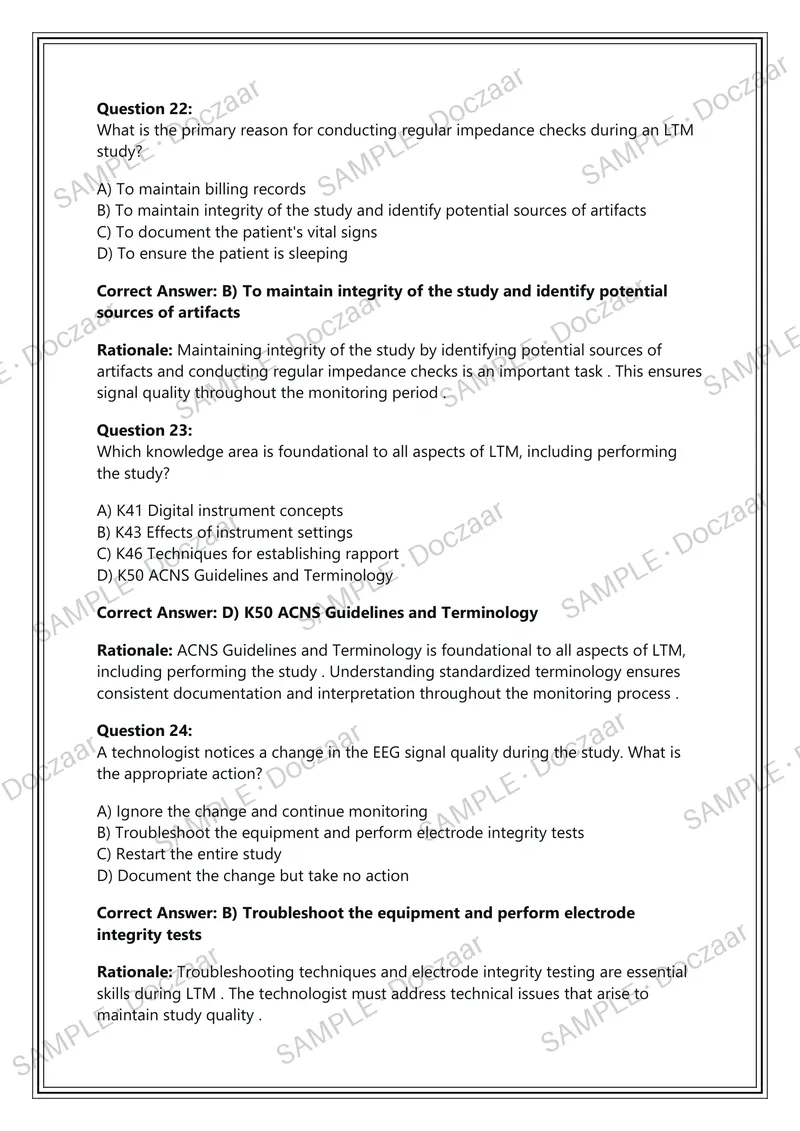 Preview page 9 of CLTM Certification Examination – Certified Long-Term  Monitoring Technologist – American Board of  Registration of Elect