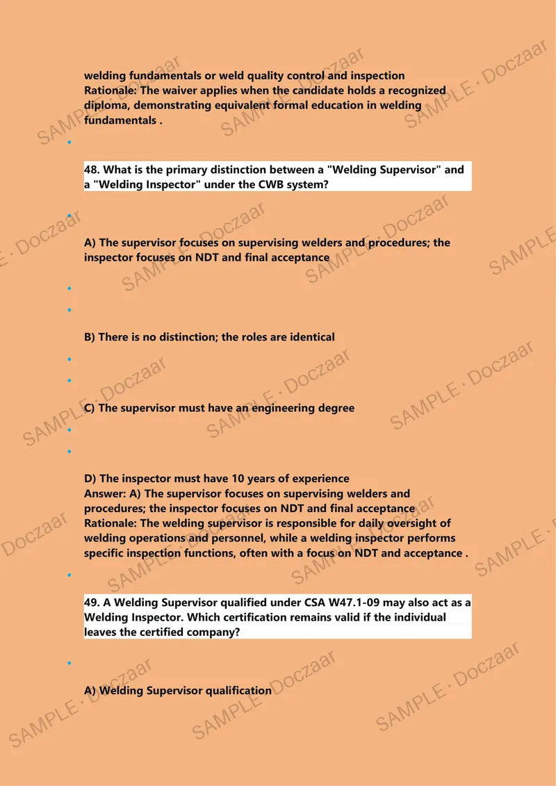 Preview page 31 of CSA Standard W47.1-09 - CWB Welding Supervisor Exam Questions And Answers Practice Questions with Solutions Newest 2026