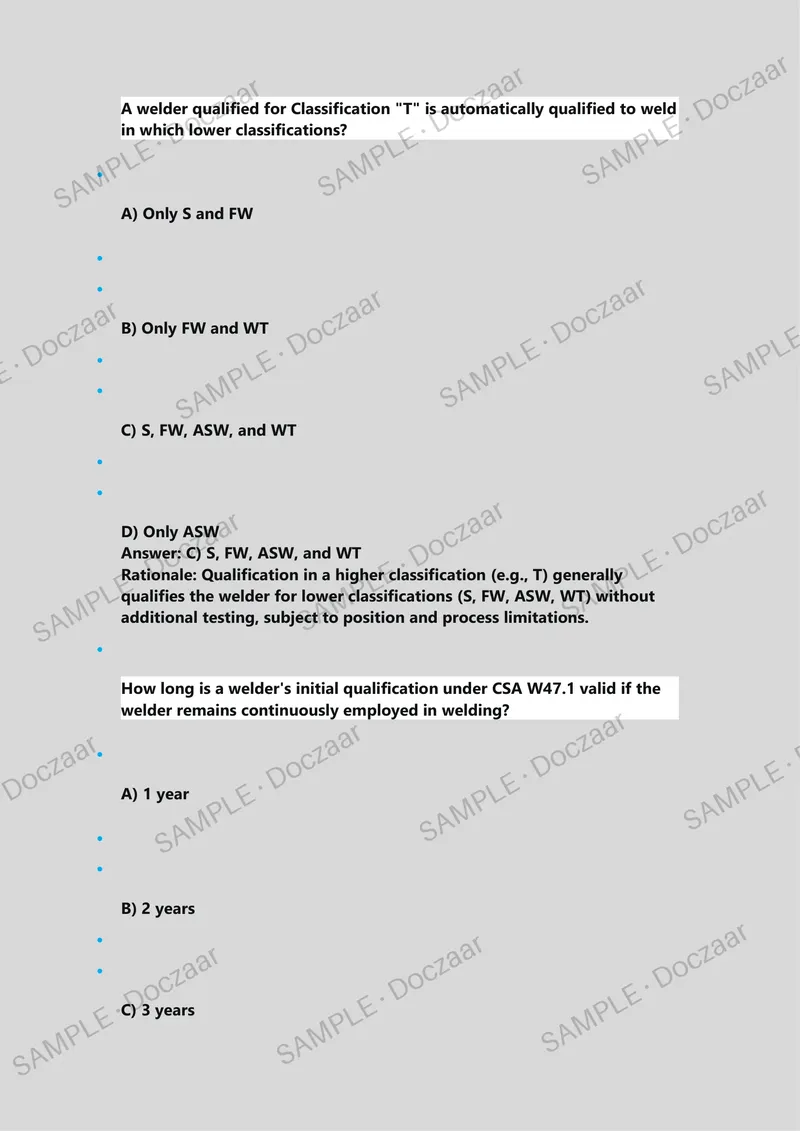 Preview page 14 of CSA W47.1 Final Exam Questions And Answers Practice Questions with Solutions Newest | Already Graded A+